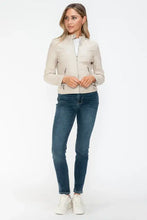 Snobbish PU Leather Zip Up Jacket with Pockets Woman Outerwear