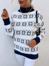 Snowflake Pattern Mock Neck Sweater Sweater Pullovers
