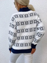Snowflake Pattern Mock Neck Sweater Sweater Pullovers