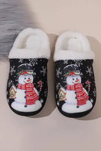 Snowman Round Toe Faux Fur Slippers Woman Slippers