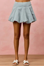 Light blue pleated denim bubble mini skirt so me denim bubble mini skirt in soft cotton material