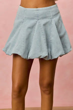 Light blue denim bubble mini skirt so me denim bubble mini skirt with pleated design for stylish casual wear