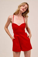 SO ME fitted open back game day romper, vibrant red, machine wash cold