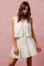 White eyelet lace tie front vest top from SO ME set