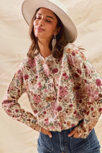 SO ME floral print button front sweater cardigan in pink burgundy floral
