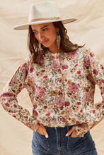 SO ME floral print button front sweater cardigan in pink tones