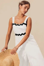 SO ME scallop ric rac trimmed white sleeveless dress back