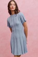 SO ME wide rib short sleeves sweater knit mini dress in soft lavender