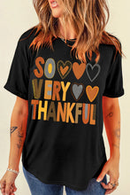 So Very Thankful Black Graphic T-Shirt for Women Black