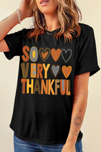 So Very Thankful Black Graphic T-Shirt for Women