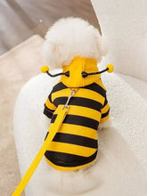 Gelb-schwarz gestreifter Bienen-Haustier-Hoodie, weich und warm, mit Kapuze, Bommel und Fühlern