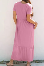 Solid Color High Waist Pocketed Tee Dress Casual Dresses