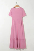 Solid Color High Waist Pocketed Tee Dress Casual Dresses