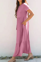 Solid Color High Waist Pocketed Tee Dress Casual Dresses