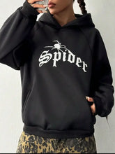 SPIDER Long Sleeve Hoodie with Kangaroo Pocket Woman Sweatshirts