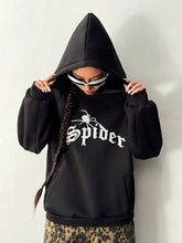 SPIDER Long Sleeve Hoodie with Kangaroo Pocket Woman Sweatshirts