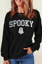SPOOKY Round Neck Long Sleeve Sweatshirt Woman Sweatshirts