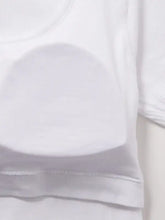 Square neck t-shirt with detachable chest pads and white sheer pillowcase