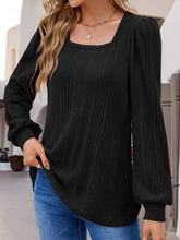 Langarmshirt mit quadratischem Ausschnitt Damenblusen