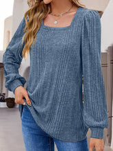 Langarmshirt mit quadratischem Ausschnitt Damenblusen