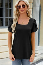 Square Neck Short Sleeve T-Shirt Woman T Shirts