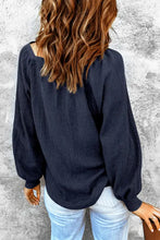 Square Neck Waffle-Knit Top Woman Blouses