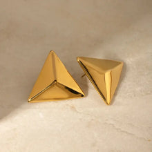 Stainless Steel 3D Triangle Earrings Earrings