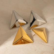 Stainless Steel 3D Triangle Earrings Earrings