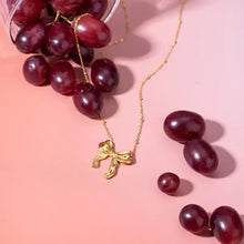 Stainless Steel Bow Pendant Necklace Fashion Jewelry