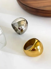 Gold stainless steel bubble shape dome ring with polished finish