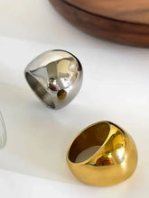 Modern stainless steel bubble statement dome ring in gold or silver