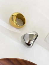 Gold and silver stainless steel bubble statement dome rings