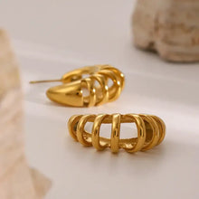 Stainless Steel Cutout C-Hoop Earrings Earrings