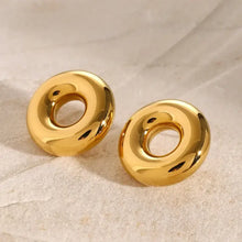 Stainless Steel Cutout Round Shape Earrings Earrings