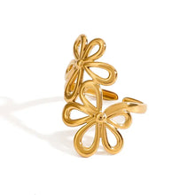 Stainless Steel Flower Ring Fashion Jewelry