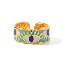 Stainless Steel Gold-Plated Eye Design Ring