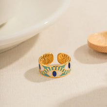 Stainless Steel Gold-Plated Eye Design Ring