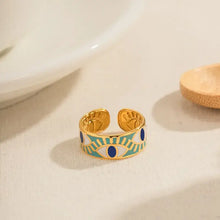 Stainless Steel Gold-Plated Eye Design Ring Fashion Jewelry