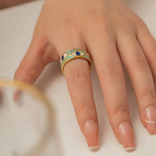 Stainless Steel Gold-Plated Eye Design Ring Fashion Jewelry