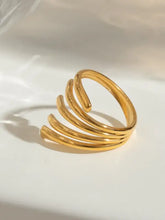Stainless Steel Gold Plated Multi Band Statement Ring Fashion Jewelry