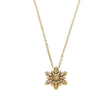 Stainless Steel Inland Zircon Snowflake Necklace Fashion Jewelry