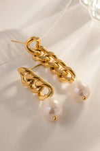 Stainless Steel Pearl Asymmetrical Earrings Earrings