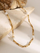 Stainless Steel Pearl Chain Necklace Fashion Jewelry