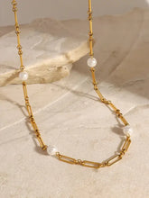Stainless Steel Pearl Chain Necklace Fashion Jewelry