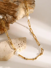 Stainless Steel Pearl Chain Necklace Fashion Jewelry