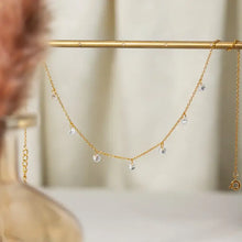 Stainless Steel Rhinestone Pendant Necklace Fashion Jewelry