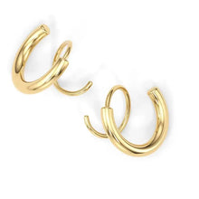 Stainless Steel Spiral Earrings Gold One Size Earrings
