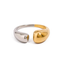 Stainless Steel Two-Tone Open Ring Fashion Jewelry