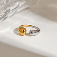 Stainless Steel Two-Tone Open Ring Fashion Jewelry
