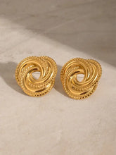 18k gold-plated stainless steel volution stud earrings with swirling knots